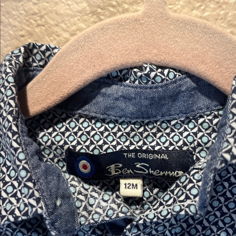 Ben Sherman Baby Boy’s Button up Pattern Shirt Size 12 Months - Picture 5 of 7